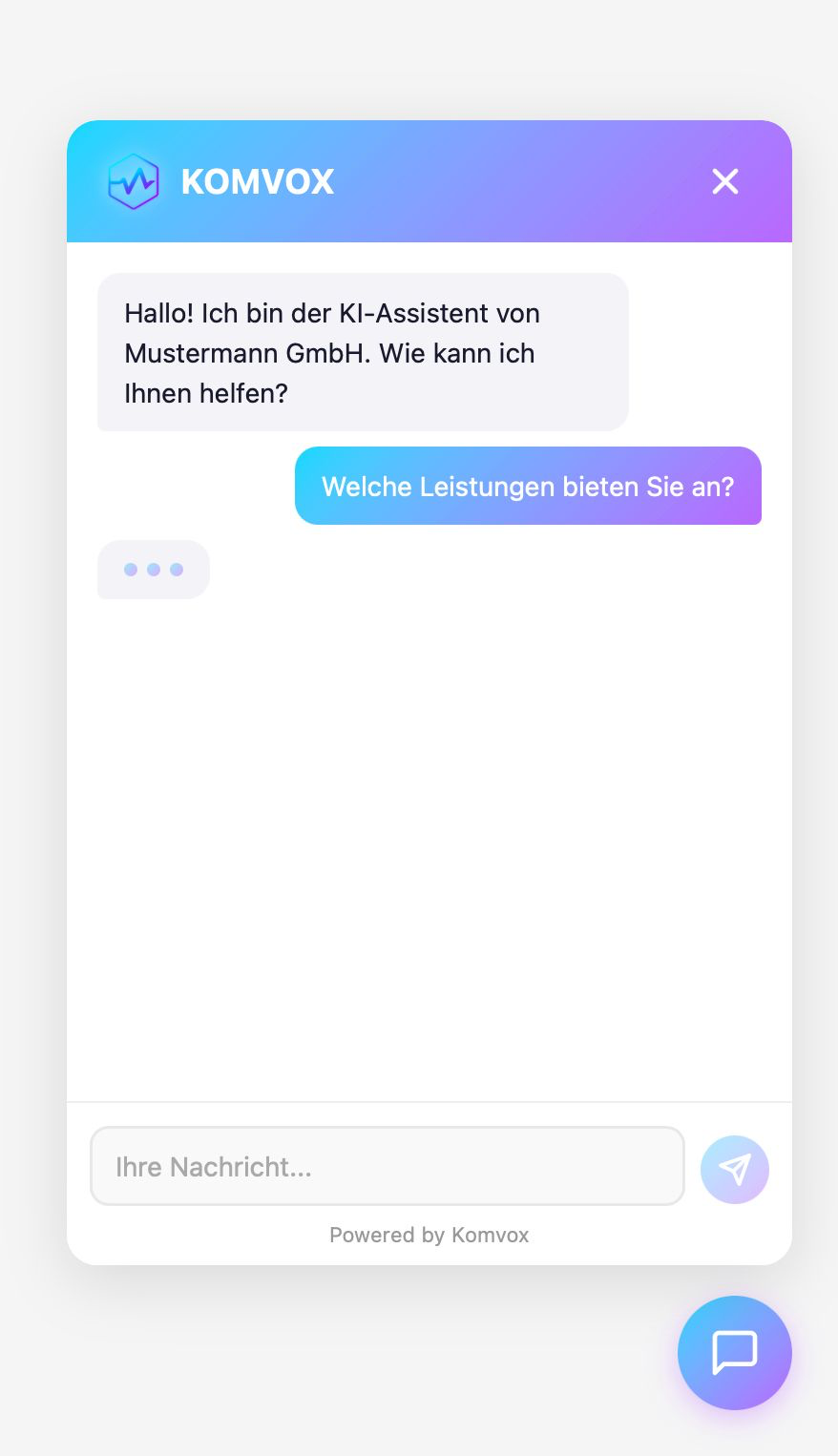 Standard Chatbot Vorschau